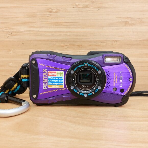 Pentax Optio WG-1 / 14MP / 5x Zoom / Waterproof Shockproof Dustproof / Purple - Picture 2 of 11